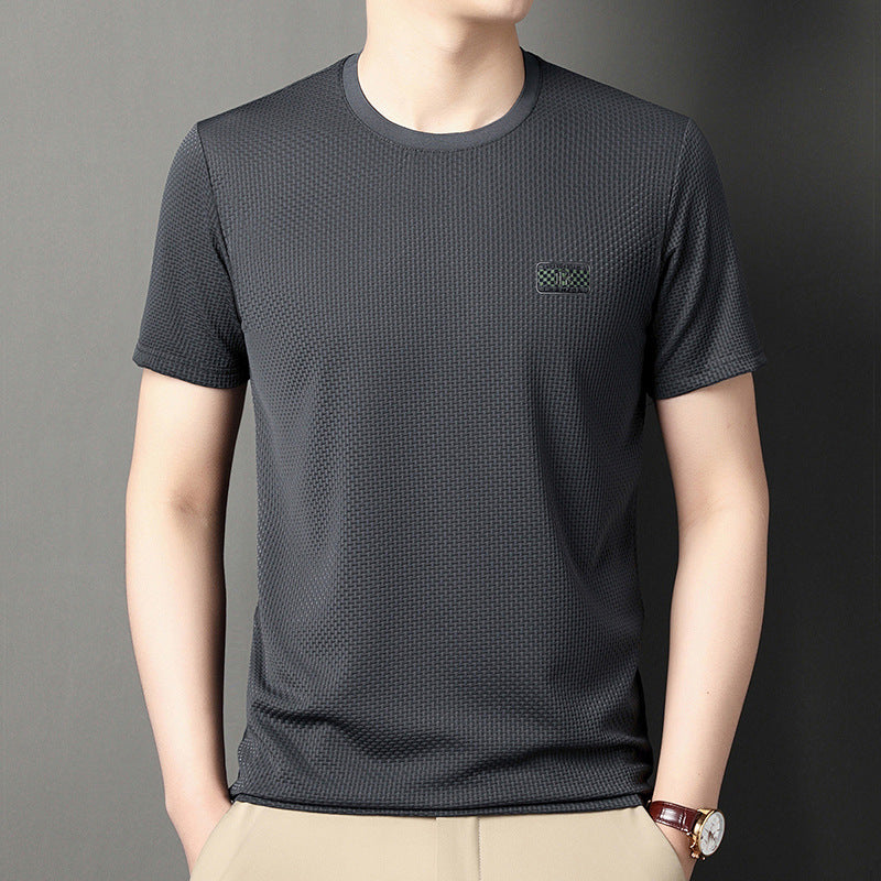 Herren Jacquard Kurzarm Pullover – Ideal für den Sommer