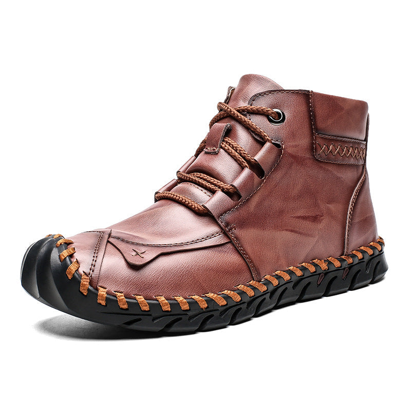 Dicksohlige Cow Split Leder Werkzeugstiefel | Ideal für Herbst und Winter