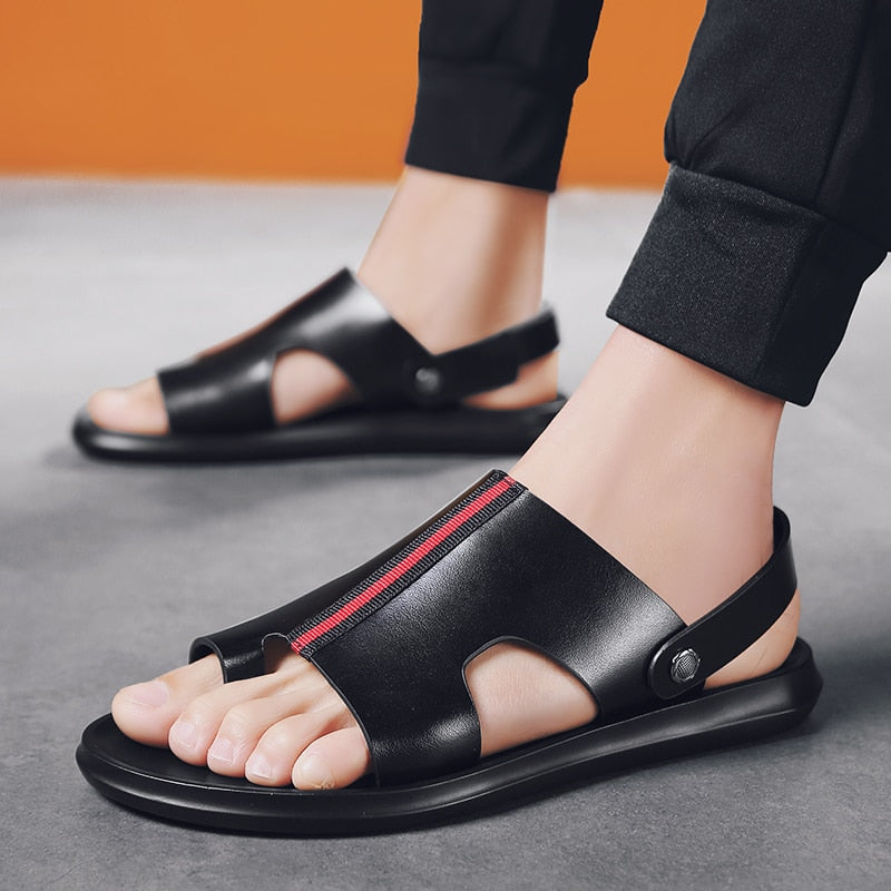 Atmungsaktive Ledersandalen mit abriebfester Sohle | Ideal für Frühling und Sommer
