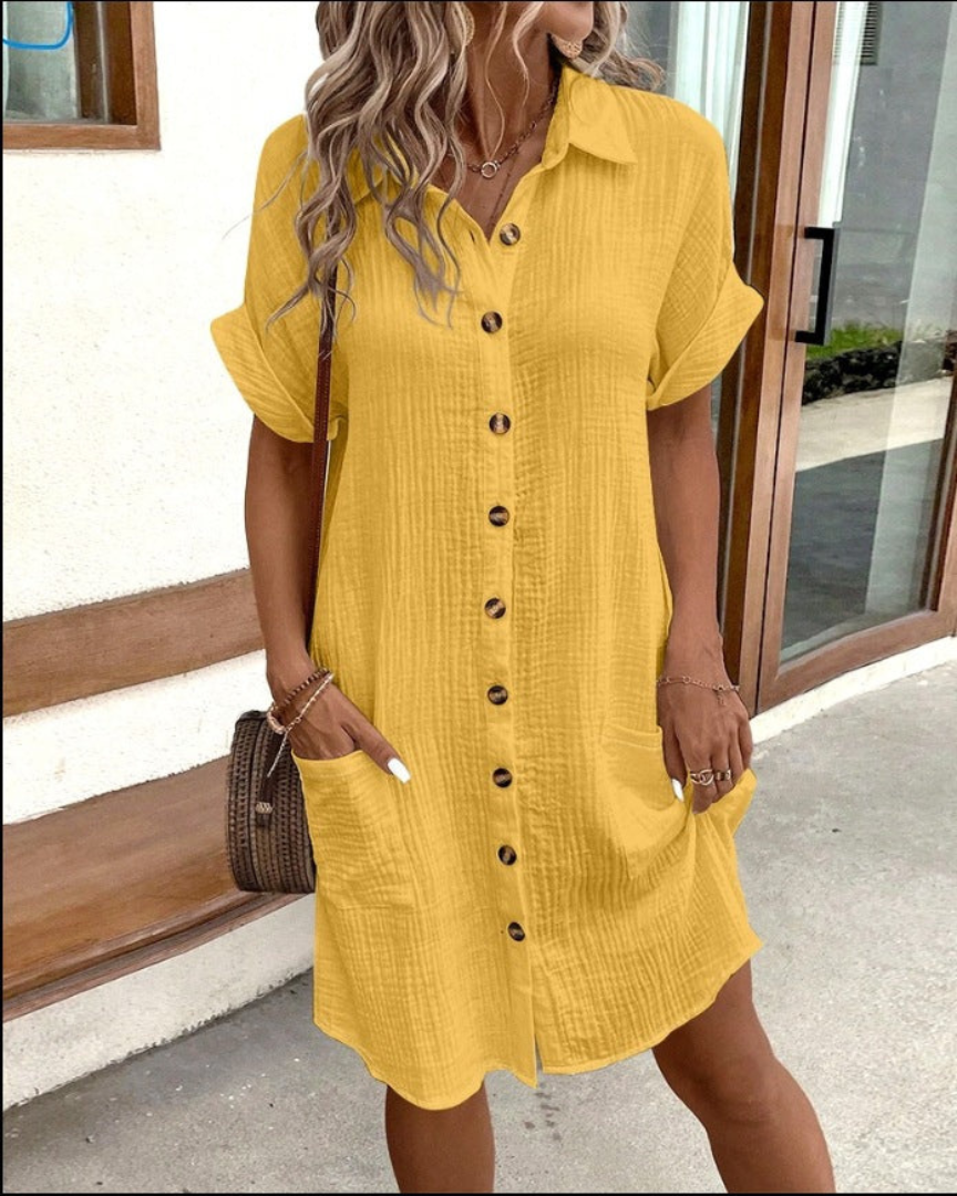 Langarm Hemdkleid mit Knopfleiste für Frauen | Ideal für Frühling und Herbst