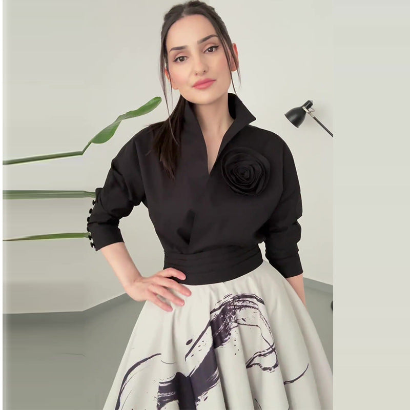 Blumengemustertes Kleid mit Schnürung in der Taille und Hohem Bund | Ideal für Frühling und Sommer