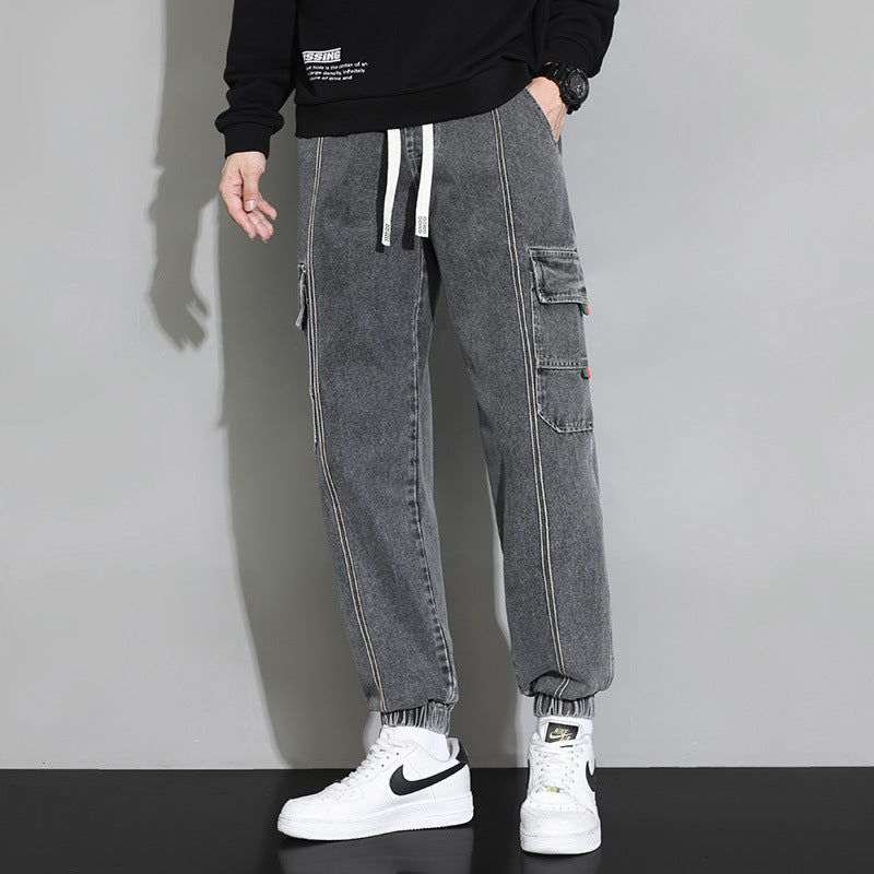 Herren Lockere Arbeitsjeans mit Reißverschluss | Ideal für den Frühling