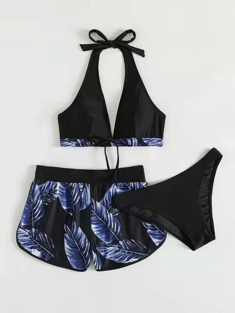 Damen-Bikini-Set mit passenden Shorts und schnelltrocknendem Stoff