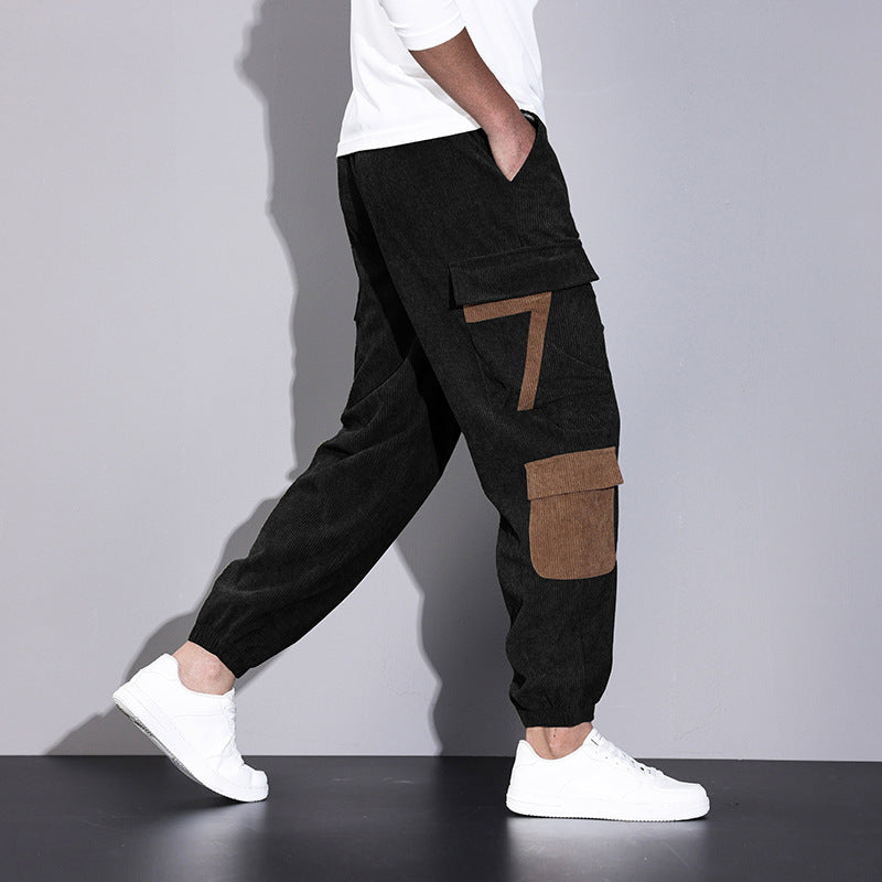 Cordhose Latzhose mit Knöchelbindung Ideal für den Herbst