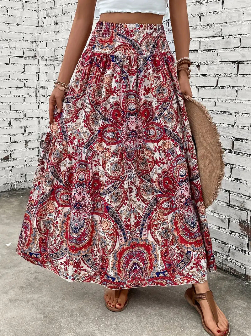 Geblümter Chiffon A-Linien Rock | Ideal für den Sommer