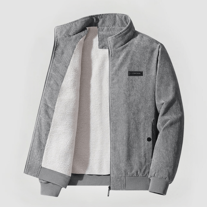 Cordjacke mit Sherpa-Futter und Praktischen Taschen I Ideal für Herbst und Winter