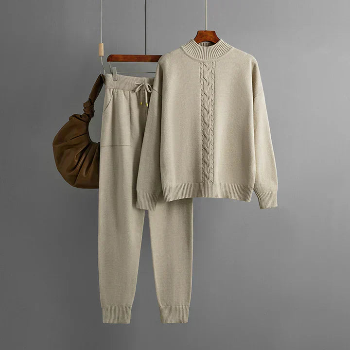 Strick-Set mit Rollkragen und Hose | Ideal für den Winter