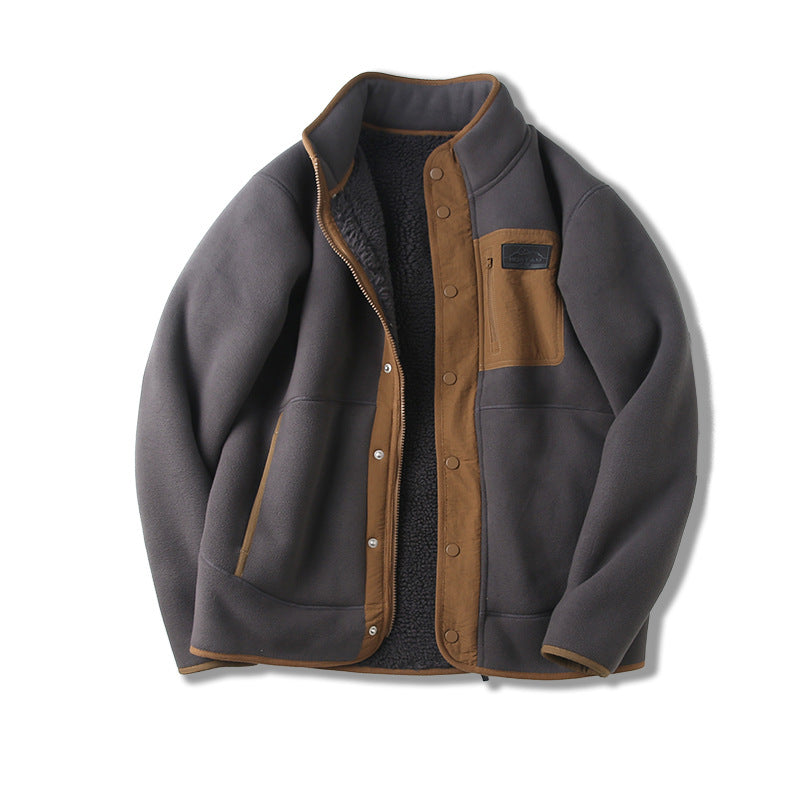 Gefütterte Übergangsjacke mit Stehkragen und Aufgesetzten Taschen | Ideal für den Frühling