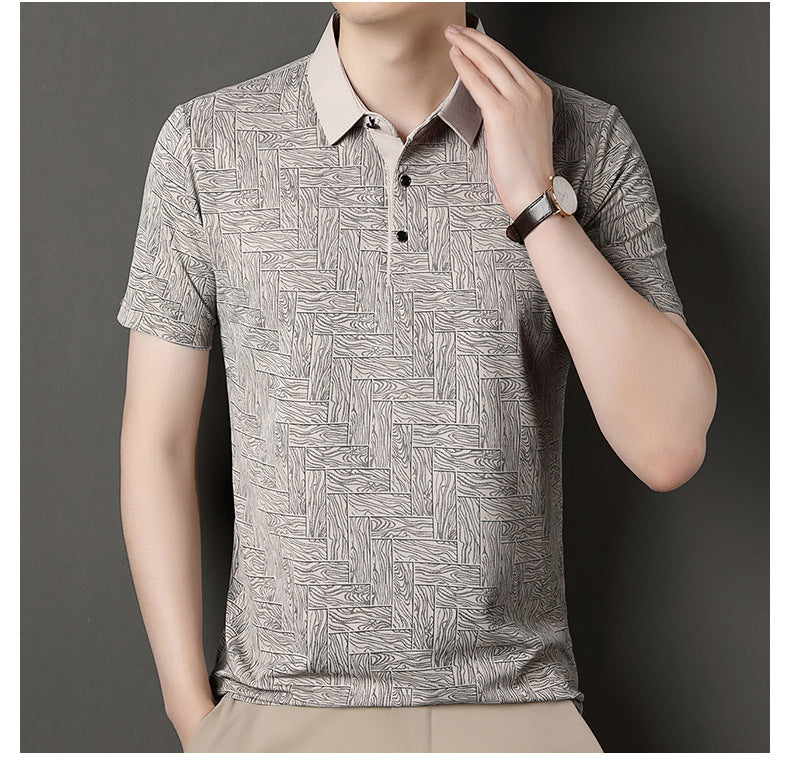 Bedrucktes Ice Silk Kurzarmshirt | Ideal für den Sommer
