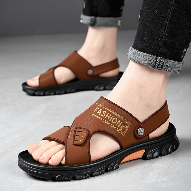 Offene Zehen Echtes Leder Sandalen mit Rutschfester Sohle | Ideal für den Sommer
