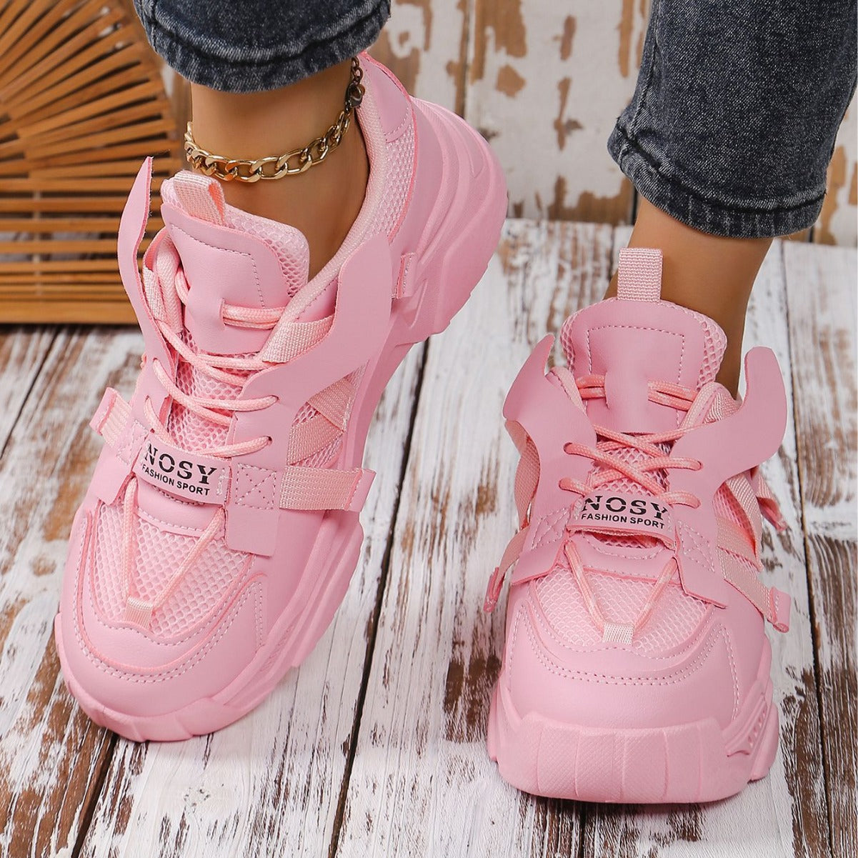 Atmungsaktive Mesh-Laufschuhe für Frauen mit Höhenverstellung | Ideal für Frühling, Herbst