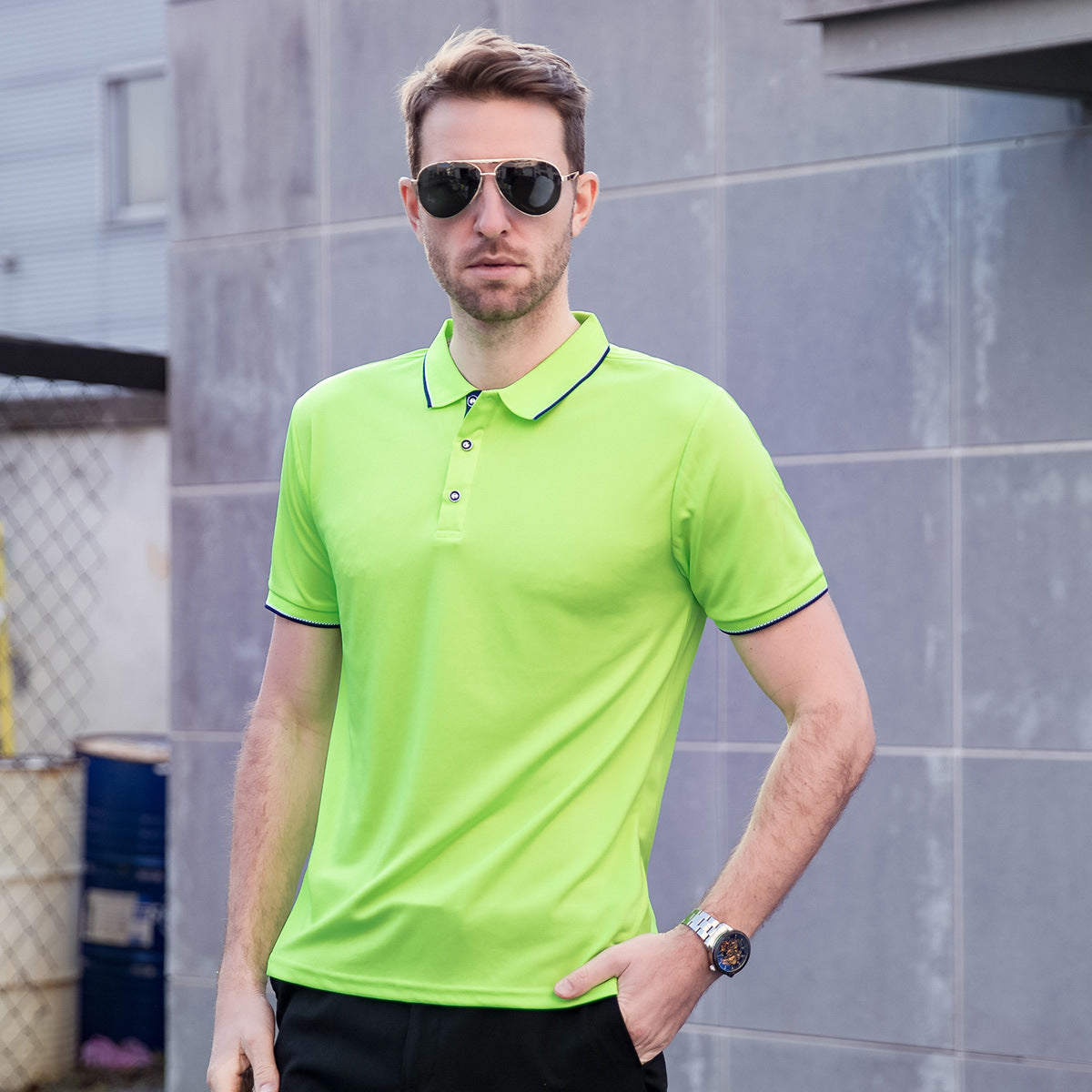 Herren Leichtes Poloshirt mit Revers Kurzarm Ideal für den Sommer