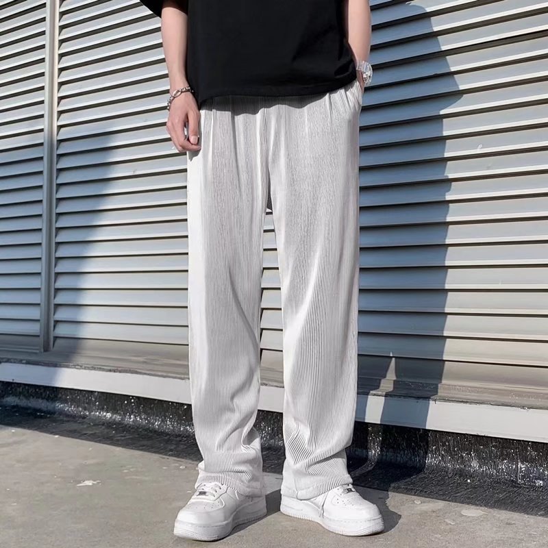 Herren Leichte Weite Gerade Hosen mit Mittelhoher Taille I Ideal für Frühling und Sommer