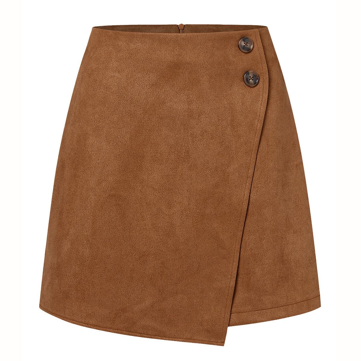Chice Suede High-Waist Asymmetrische Kurzrock | Ideal für Herbst und Winter