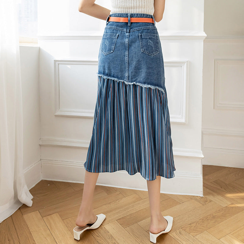 Plus Size Hochtaillierter A-Linien Jeansrock mit Knöpfen | Ideal für Alle Jahreszeiten