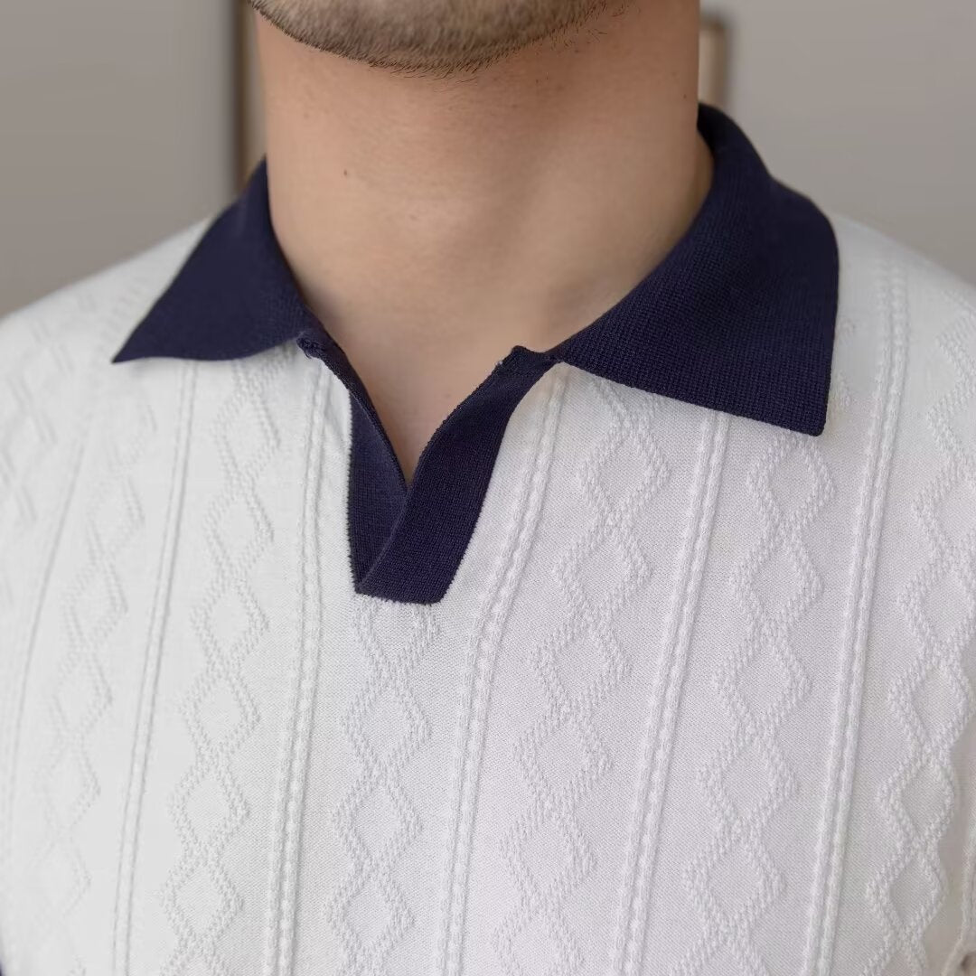 Slim Fit Color Block Polo-Shirt Ideal für den Sommer