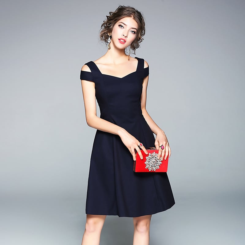 Schulterfreies Minikleid aus Baumwollmischung | Ideal für den Sommer