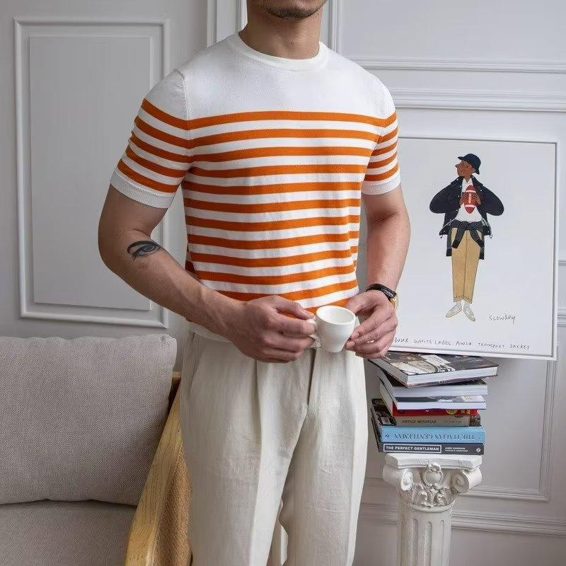 Gestreiftes T-Shirt mit Kurzen Ärmeln | Ideal für den Sommer