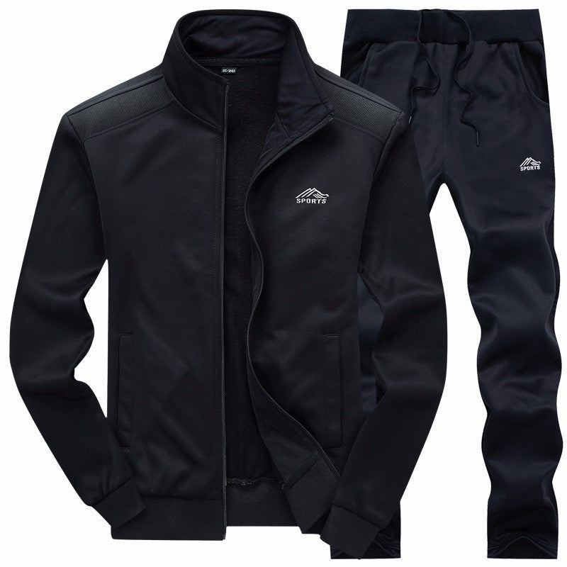 Herren Zweiteiliger Herbstmantel mit Besticktem Stehkragen und Langen Ärmeln Ideal für Frühling und Herbst