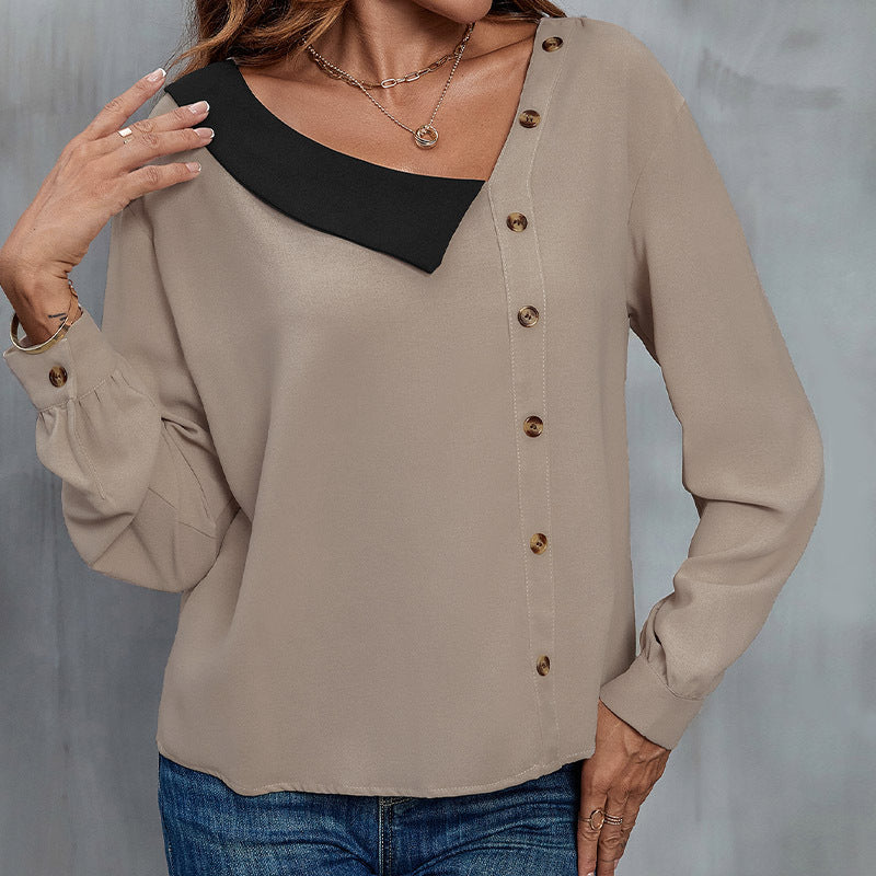 Revers Langarm Pullover Hemd | Ideal für Herbst & Winter