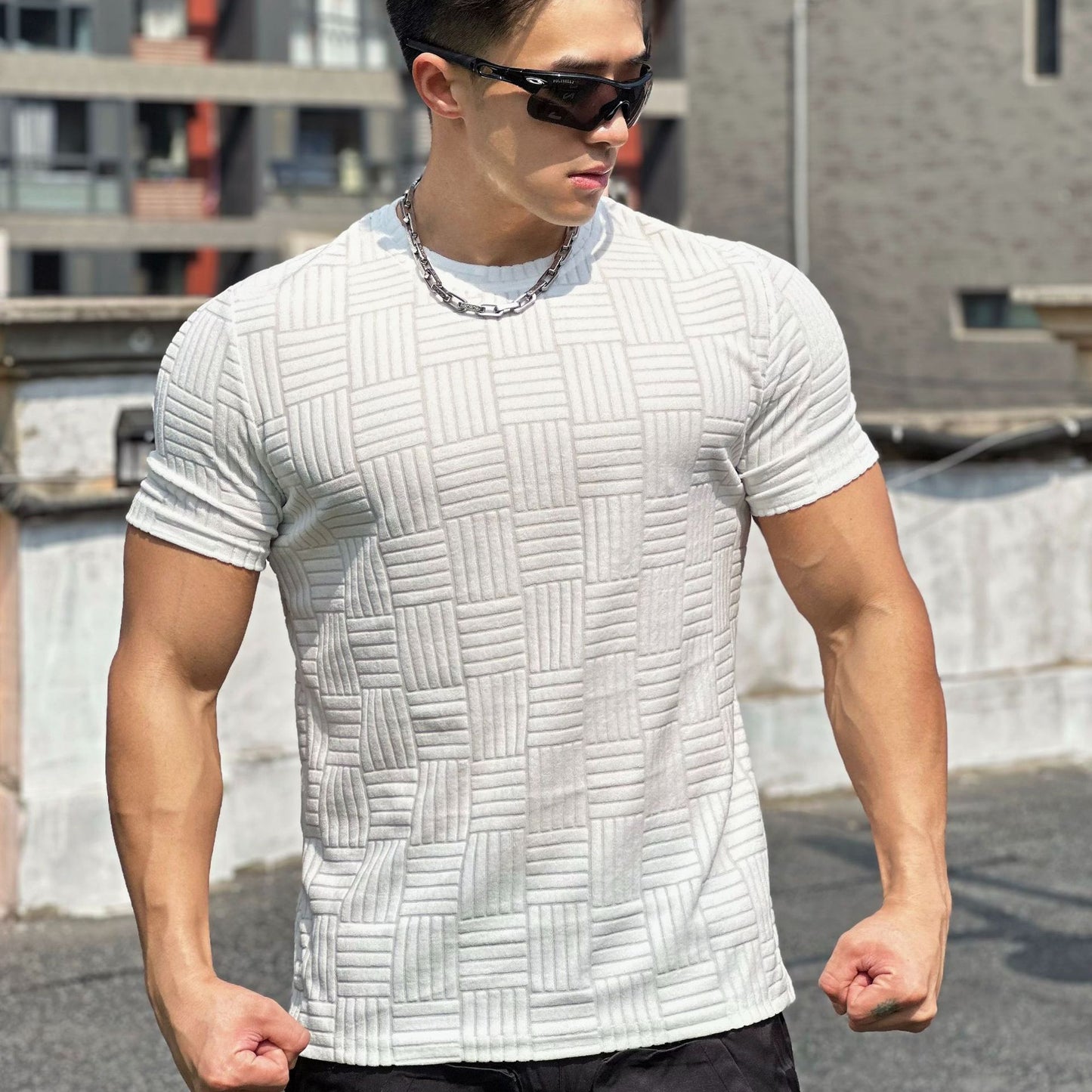 Herren Halb-Tight Fitness T-Shirt Ideal für den Sommer
