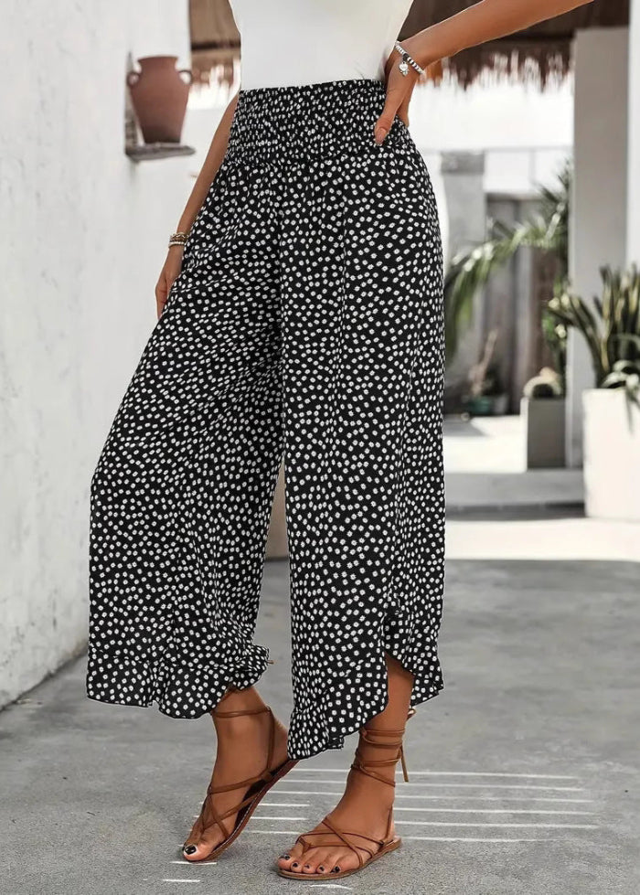 Polka-Dot Weite-Hosen mit Hoher Taille | Ideal für Frühling & Sommer