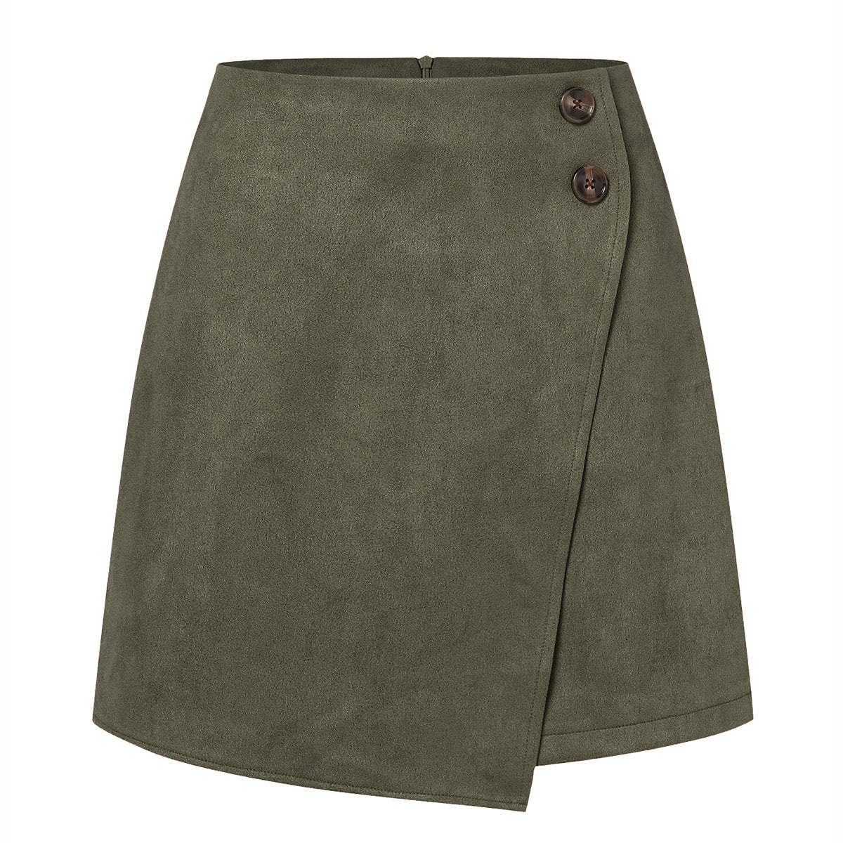 Chice Suede High-Waist Asymmetrische Kurzrock | Ideal für Herbst und Winter