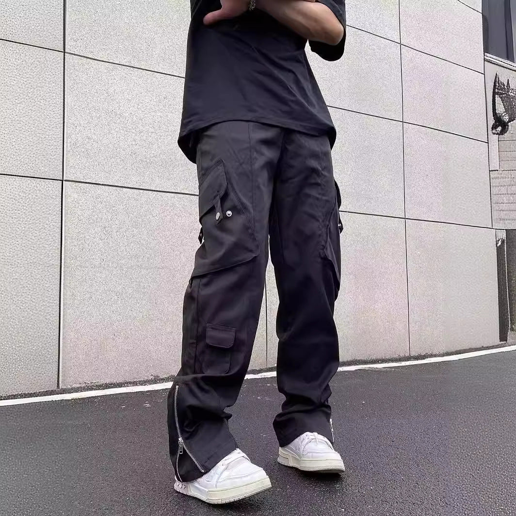 Herren Locker Geschnittene Latzhose mit Weitem Bein und Mehreren Taschen I Ideal für alle Jahreszeiten