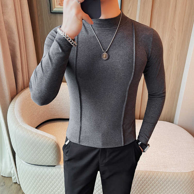 Herren gestreiftes Langarm Slim Fit T-Shirt – Ideal für Frühling und Herbst