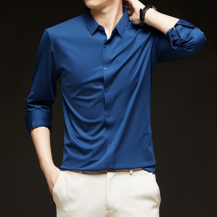 Herren Slim Fit Langarm Hemd mit Knopfleiste – Ideal für den Herbst