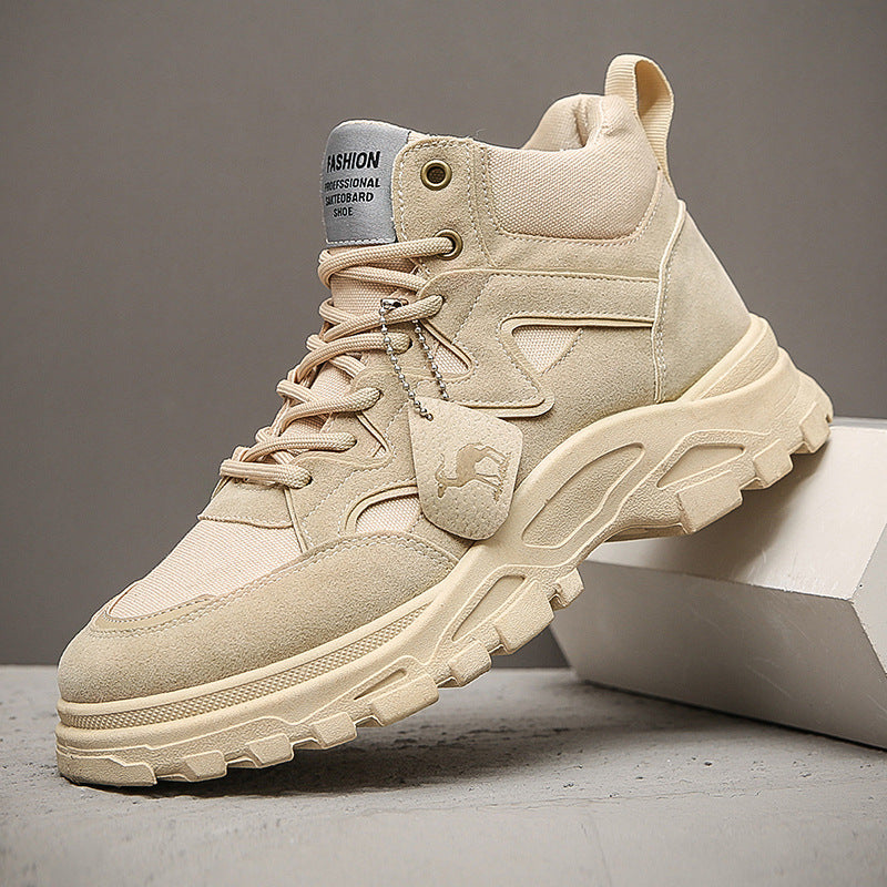 High-Top Schuhe aus PU-Leder mit dicker Gummisohle | Ideal für Herbst und Winter