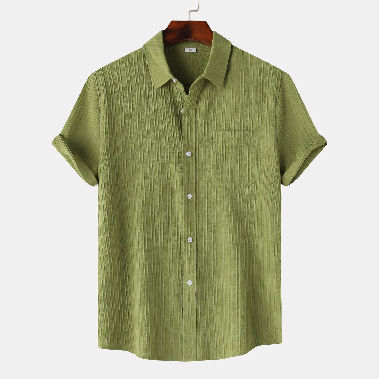 Herren Einfarbiges Polo-Kragen Kurzarm-Shirt Ideal für den Sommer