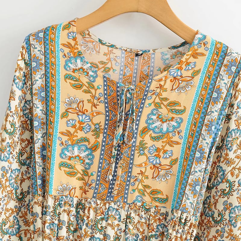 Besticktes Schnürung Langes Kleid | Ideal für Frühling und Sommer