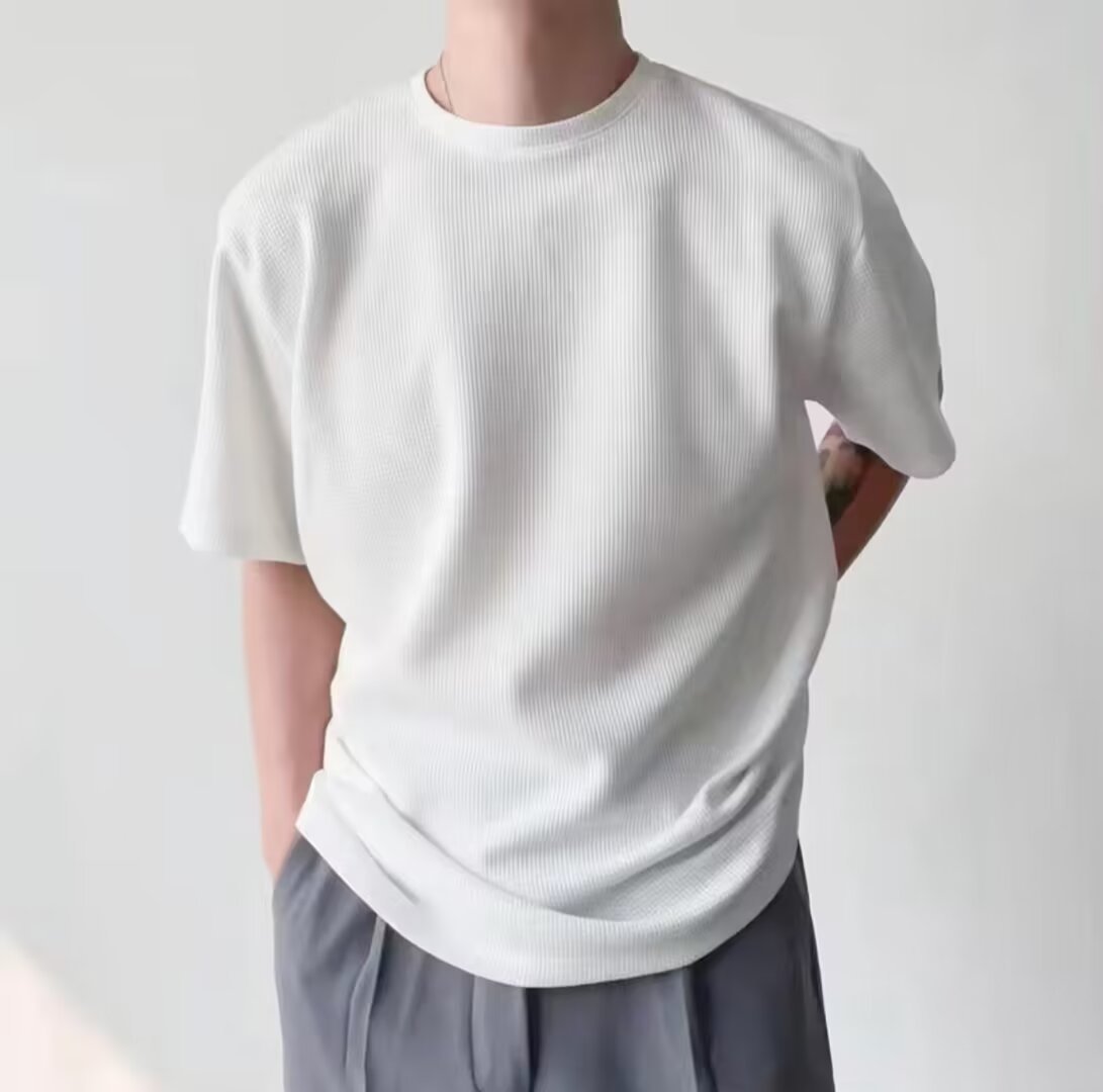 Waffelstrick-Halbarm-Pullover | Ideal für den Sommer