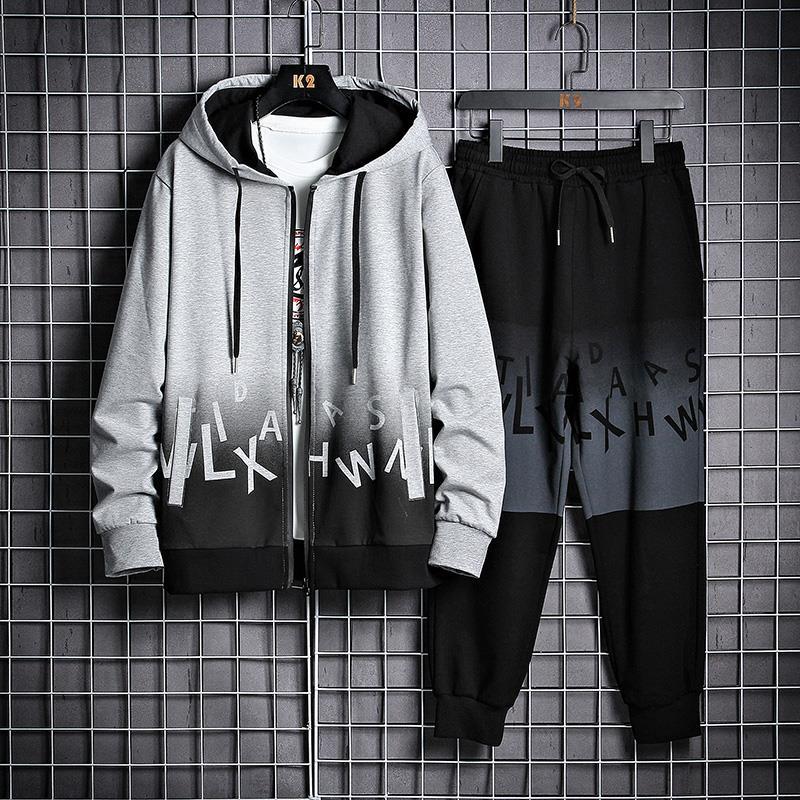 Herren Kapuzen-Gradient-Trainingsanzug Ideal für Frühling und Herbst