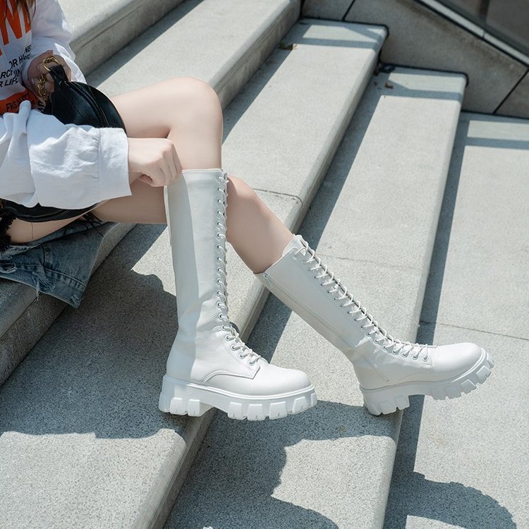 Kniehohe Plattform-Martenstiefel Ideal für den Winter