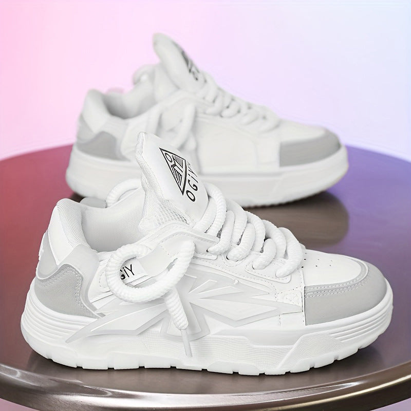 Herrensneaker mit Dicker Sohle und Synthetikleder-Obermaterial | Ideal für Frühling Sommer und Herbst
