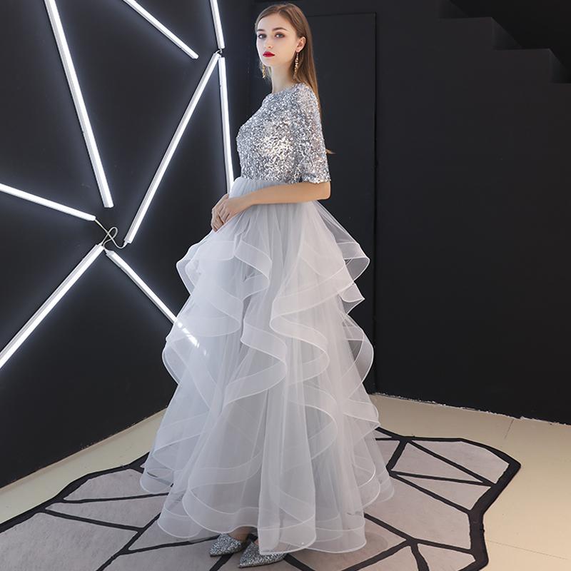 Paillettenbesetztes Langes Abendkleid mit Fließendem Rock | Ideal für Herbst und Winter