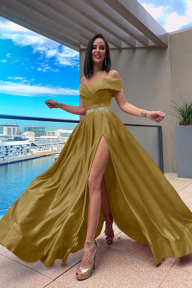 Ärmelloses Langes Abendkleid mit Schleppe | Ideal für alle Jahreszeiten