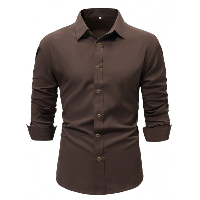 Langarm Business-Hemd in Uni-Farbe | Ideal für Frühling und Herbst
