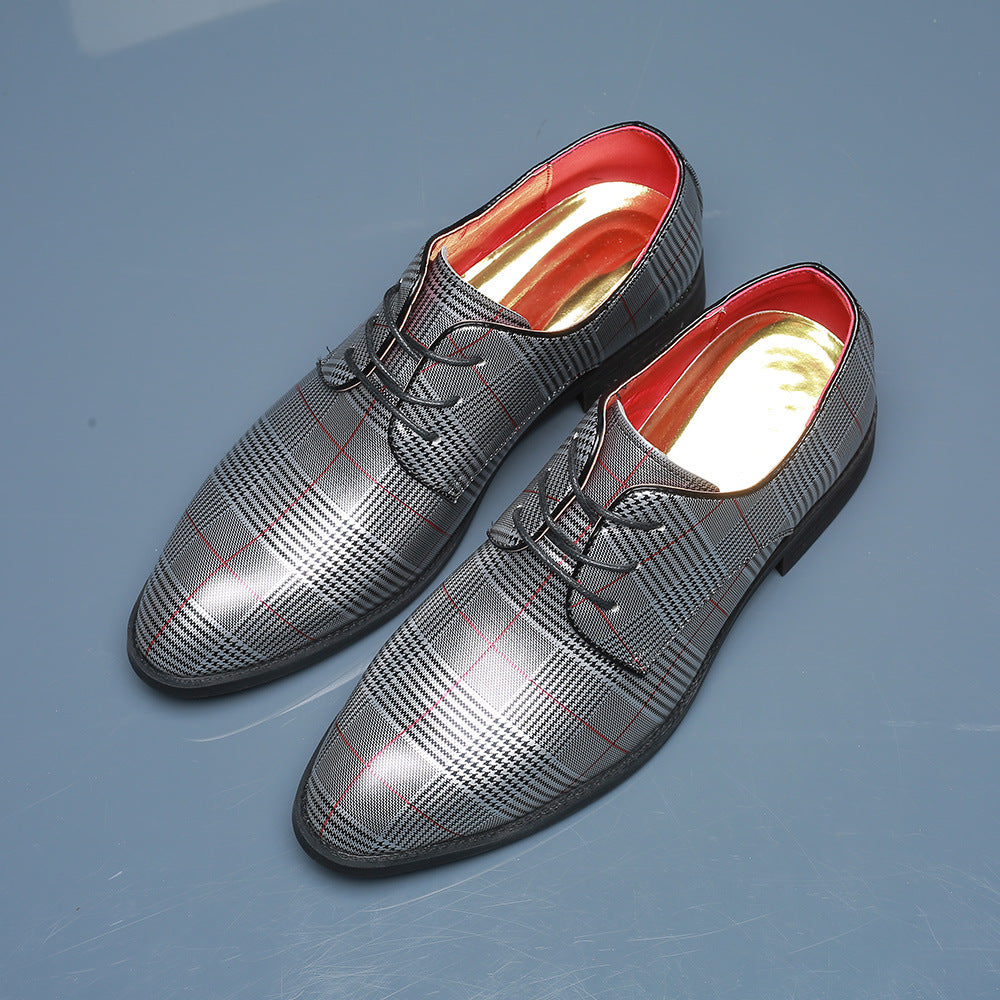 Herren Schnür-Leder Business-Schuhe mit Streifen-Detail | Ideal für Alle Jahreszeiten