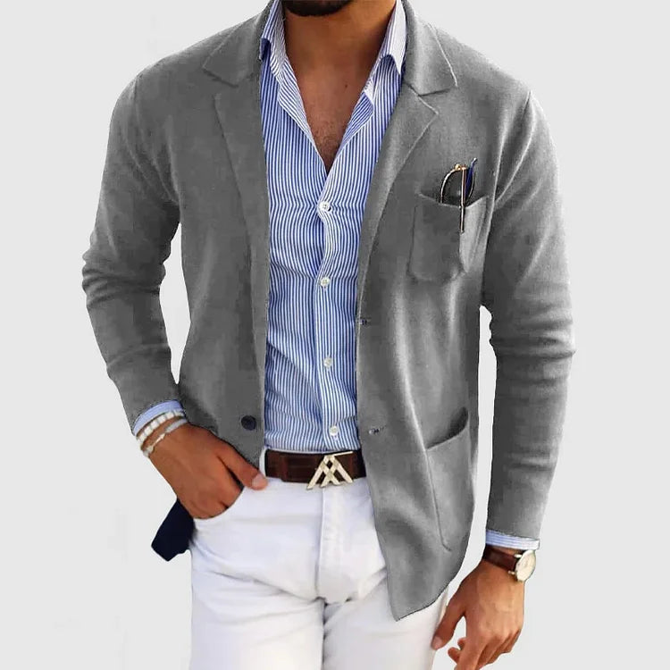 Klassischer Einreihiger Blazer für Männer Ideal für Herbst und Winter