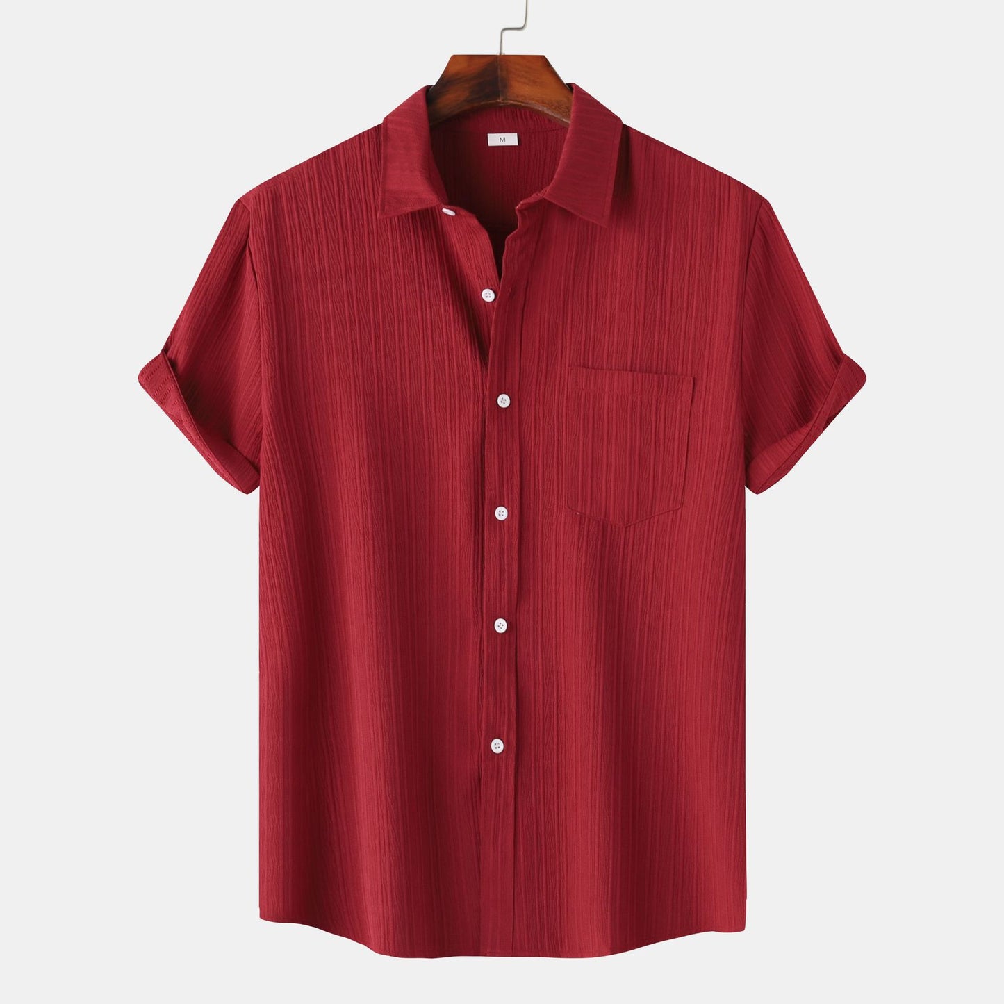 Herren Einfarbiges Polo-Kragen Kurzarm-Shirt Ideal für den Sommer