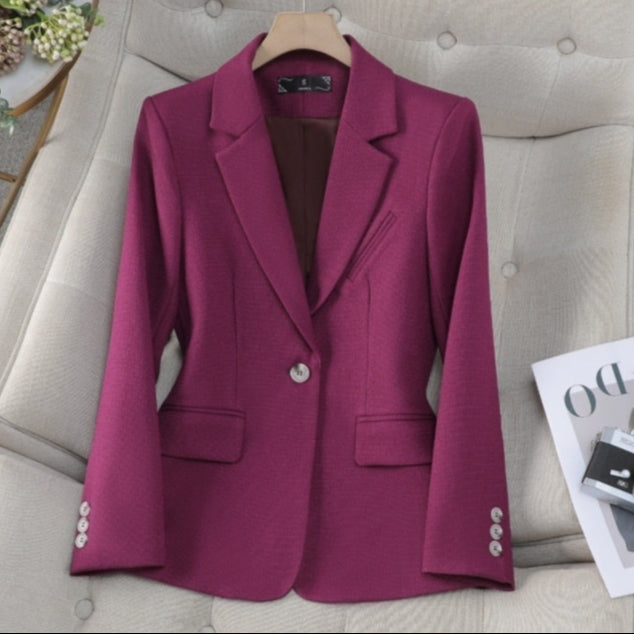Damen Fitted Blazer mit langen Ärmeln und Taschen | Ideal für Herbst und Winter