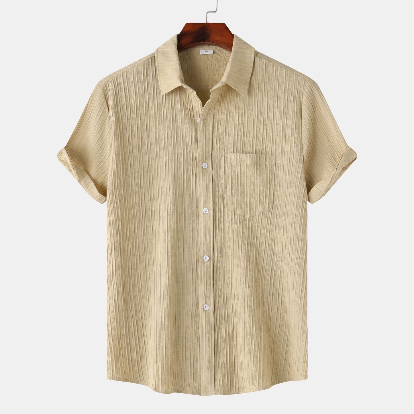 Herren Einfarbiges Polo-Kragen Kurzarm-Shirt Ideal für den Sommer