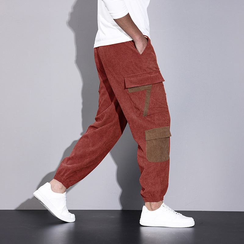 Cordhose Latzhose mit Knöchelbindung Ideal für den Herbst