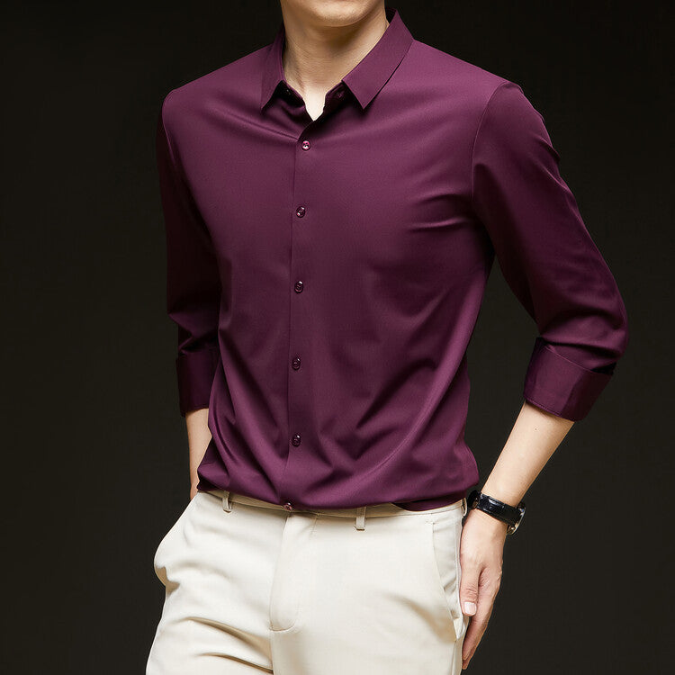 Herren Slim Fit Langarm Hemd mit Knopfleiste – Ideal für den Herbst