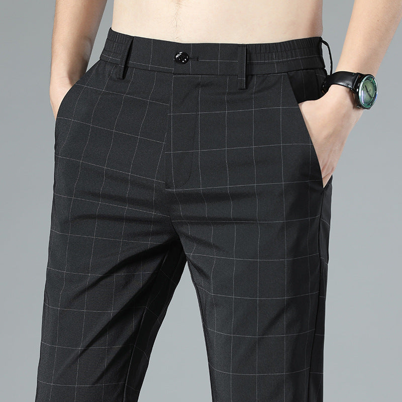 Herren Karo-Cropped-Hose aus Ice Silk | Ideal für den Sommer