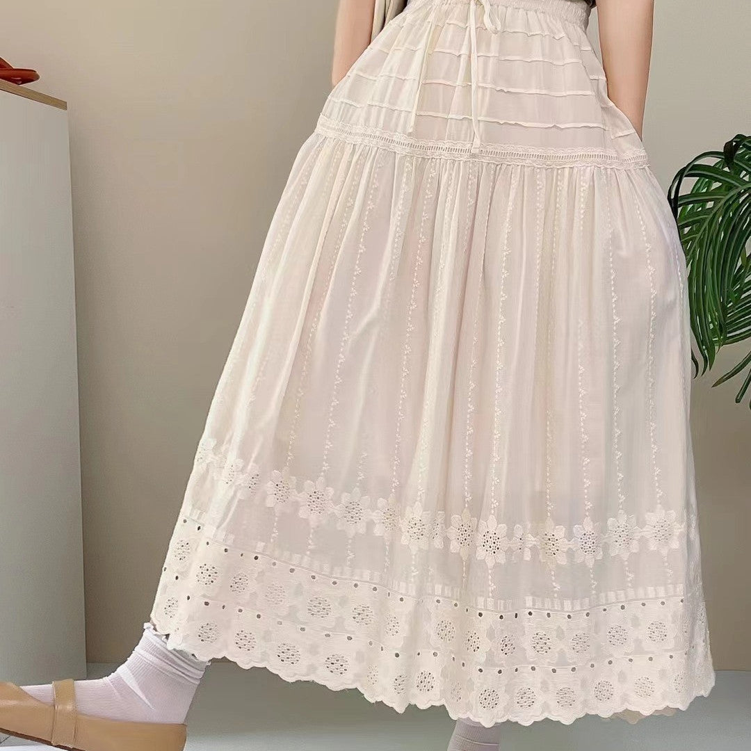 Baumwoll High-Waist A-Line Midirock Ideal für Alle Jahreszeiten