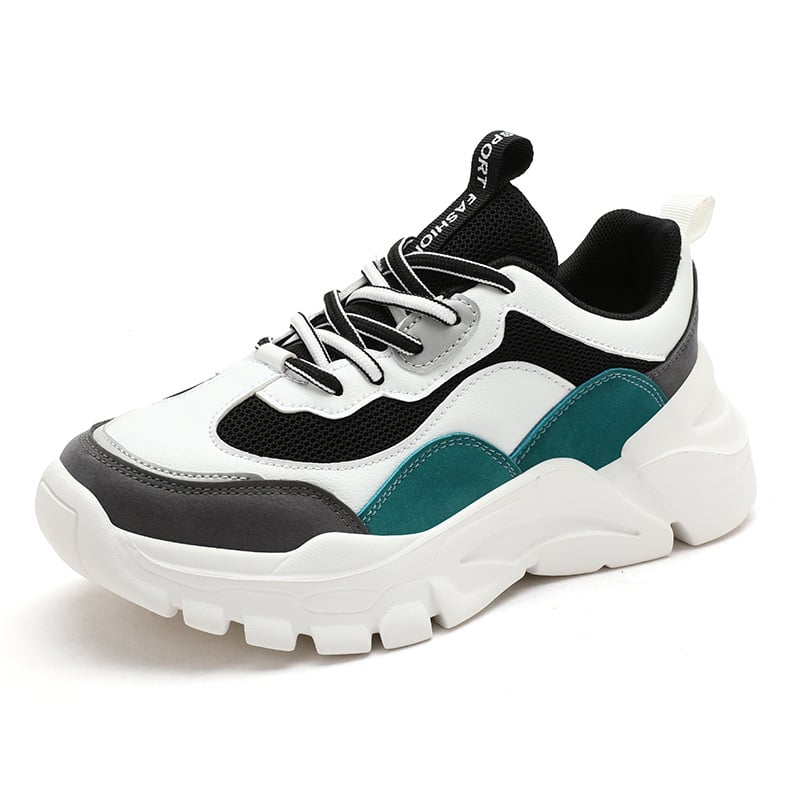 Damen-Laufschuhe mit Hoch Elastischer Dicker Sohle Weicher EVA-Sohle und Schnürung | Ideal für Frühling und Herbst